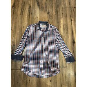 Nick Graham Everywhere Mens Stretch Modern Fit Contrast Cuffs Dress Shirt Size 1